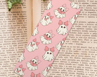 Bookish Girlie Kawaii Ghost Bookmark, Halloween Fall Spooky Bookmark, Cute Girl Ghost Bookmark, Book Lover Gift, Book Club Bookmark