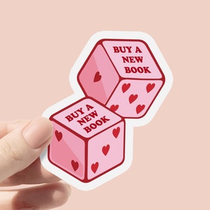 Kaufen Sie ein neues Buch Aufkleber, Würfel Aufkleber Kindle, Bücherwurm Aufkleber, Kindle Aufkleber, Trendy Aufkleber, Geschenk für Buchliebhaber