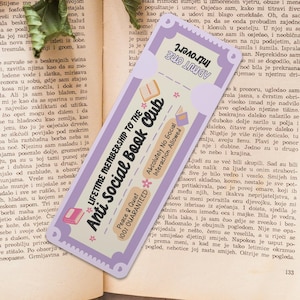Segnalibro Anti Social Book Club, regalo per lettura libresca, simpatico segnalibro introverso, regalo per amanti dei libri, segnalibro fatto a mano, regalo per topi di biblioteca, olografico