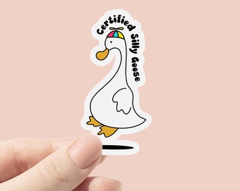 Certified Silly Goose  Club Vinyl Sticker, Funny Sticker, Goose Sticker, Funny Meme Decal For Water Bottles, Cars, Laptops, Tumblers