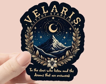 Velaris City of  Starlight Vinyl Sticker, Fantasy Reader, Kindle Sticker, Velaris, Bookish, Dragon Sticker,Fantasy Book Lover