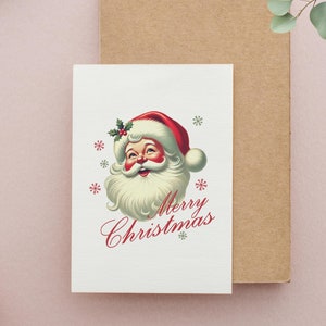 Cartolina di Buon Natale, cartolina di Babbo Natale vintage, cartolina a tema festivo, cartolina di Buon Natale retrò, cartolina di Buon Natale,