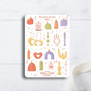 Sticker Bogen Kerzen | Aromatherapie A6 Matte Vinyl Sticker Set | Vintage Candle Light Planer Sticker Blatt | Bullet Journal Aufkleber