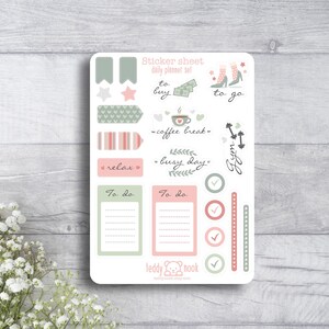 Stickerbogen To Do Liste Tagesplaner Set | Notes Markers A6 Matte Vinyl Sticker Set | Planer Sticker Blatt | Bullet Journal Aufkleber