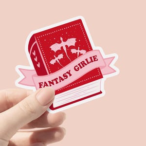Fantasy Girlie Vinyl Aufkleber, Bookish Artsy Swords & Dragon Buch Aufkleber, Kindle Aufkleber, Fantasy Aufkleber, Vierter Flügel Drache