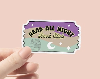 Reed All Night Club Vinyl Sticker, Book Lover Stickers, Admittance Ticket Stickers, Laptop Sticker, Waterproof Sticker, Kindle eBook Readers