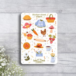 Sticker Blechkern Cottage | Farmcore Picknick A6 Vinyl Aufkleber Set | Countrycore Sticker Blatt | Bullet Journal Aufkleber