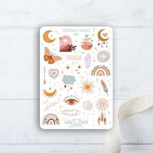 Stickervel boho | Set macramé A6 mat vinylstickers | Boho planner stickervel | Bullet Journal-stickers