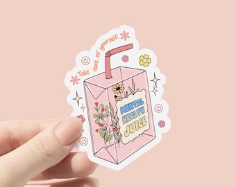 Mental Health Juice Vinyl Sticker, Mental Health Stickers, Cute Bottle Stickers, Laptop Sticker, Waterproof Sticker, Self Care Sticker