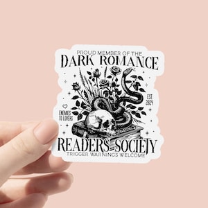 Dark Romance Readers Society Vinyl Aufkleber, Kindle Aufkleber, Leseratte Aufkleber, Bücherwurm Geschenk, moralisch grauer Buchclub, Bücherwurm