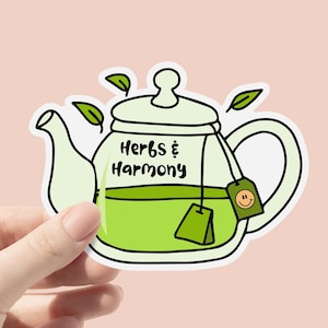 Sticker vinyle Herbes et harmonie, Stickers santé mentale, Stickers tasses de bouteilles de thé, Sticker pour ordinateur portable, Sticker imperméable à l'eau, Optimisme, Citations