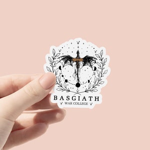 Basgiath War College Vierter Flügel inspiriert Drachen-Buch-Vinyl-Aufkleber, Kindle Aufkleber Fantasy Readers, Wasserflaschen-Aufkleber, Bücherwurm Aufkleber