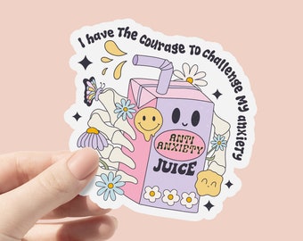 I Have The Courage To Challenge My Anxiety Vinyl Sticker, Mental Health Stickers, Cute Bottle Stickers, Laptop Sticker, Waterproof Sticker