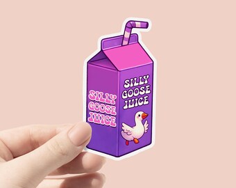 Pegatina de vinilo Silly Goose Juice, pegatina divertida para portátil, botella de agua, Hydroflask, teléfono, escritorio, casco, ordenador, coche, regalo