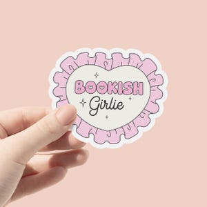 Sticker vinyle pour filles livres, Sticker amoureux des livres, Sticker coeur rose, Collectif des amoureux des livres, Sticker livre, Cadeaux livresques, Coquette rose