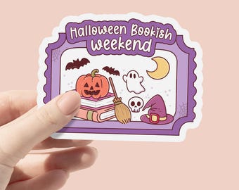 Halloween Bookish Weekend Ticket Sticker, Cute Halloween Sticker, Spooky Reading, Bookish Halloween Sticker, Spooky Sticker, Kindle Stickers