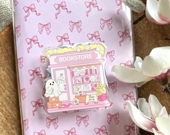 Ghost Bookstore Kindle Grip Bookish, Phone Trendy Cute Aesthetic Fall, Magnetic Kindle Holder Ghost Kindle Accessories Bookish Merch