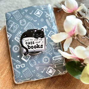 Just me my Cats and Books Kindle Griff Bookish, Phone Cute Aesthetic Black Cat, magnetische Kindle Halter Kindle Zubehör Bookish Merch