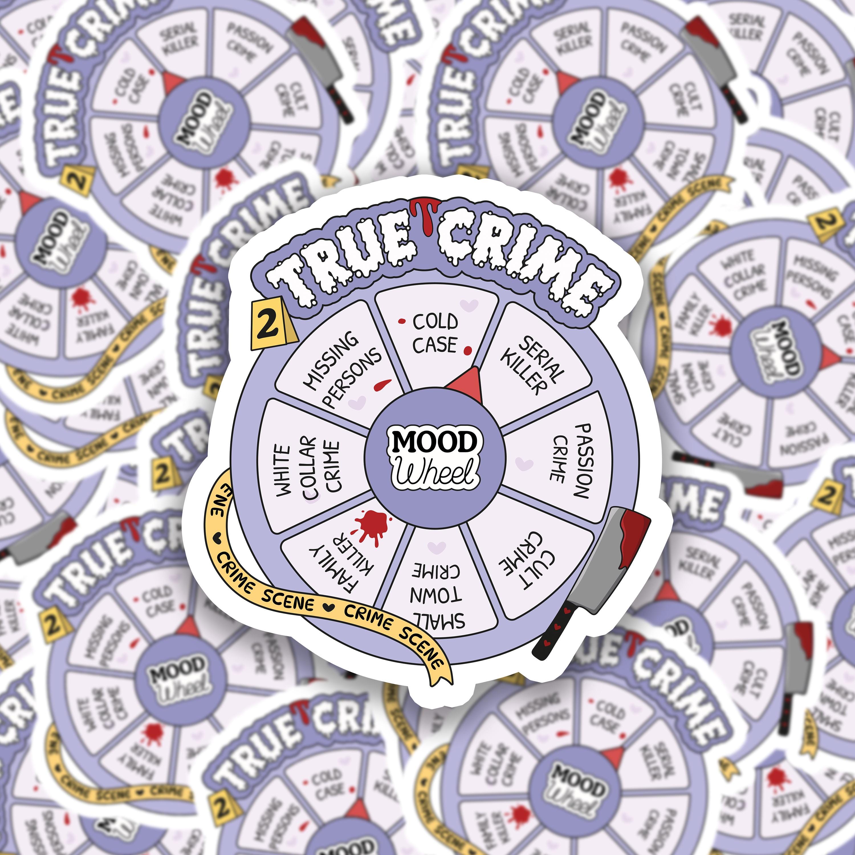 Investigation Sticker True Crime Mood Wheel Vinyl Sticker, Crime Podcast Sticker, Crime Book ...