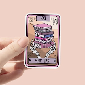 The TBR Tarot Card Sticker, Book Stickers for Kindle, Skeleton Book Sticker, Bücher Liebhaber Sticker, Endless TBR Sticker Geschenk, Bücherwurm Geschenk
