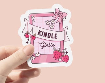 Kindle Girlie Vinyl Sticker, Book Lovers Sticker, Kindle Era Sticker, Book Lovers Collective, Book Sticker, Bookish Gifts, Pink Coquette