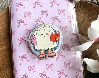 Pumpkin Bookish Halloween Ghost Kindle Phone Grip Bookish Fall Magnetic Kindle Holder Kindle Accessories Bookish Merch Gift for Book Lover