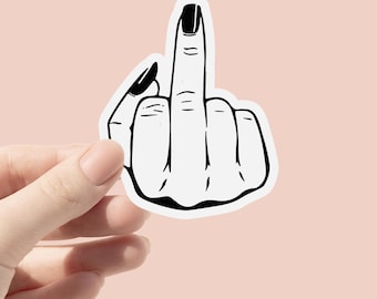 Mittelfinger Vinyl Aufkleber, Lustige Aufkleber für Laptop, Ironische Aufkleber, Becheraufkleber, Sarkasmus Journal Aufkleber