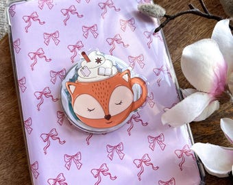 Bookish Fox Spice Latte Kindle Grip Bookish Phone Grip Autumn Magnetic Kindle Holder Ghost Accessories Bookish Merch Gift for Book Lover