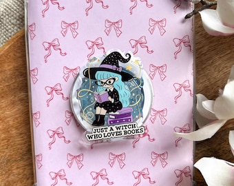 Just A Witch Who Loves Books Kindle Phone Grip Bookish Halloween Magnetic Kindle Holder Kindle Accessories Bookish Merch Gift for Book Lover