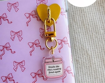 Ciondolo adesivo Kindle, ciondolo per telefono a tema libri, accessori decorativi per Kindle, merchandising a tema libri, profuma di nuovo di lettura erotica
