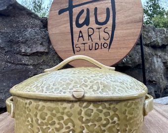 Handmade Ceramic Casserole Dish with Lid