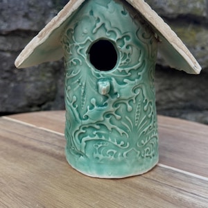 Ceramic Birdhouse Green