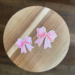 Coquette Pink Bow holographic waterproof vinyl sticker | water bottle sticker | laptop sticker | vintage sticker | coquette cute