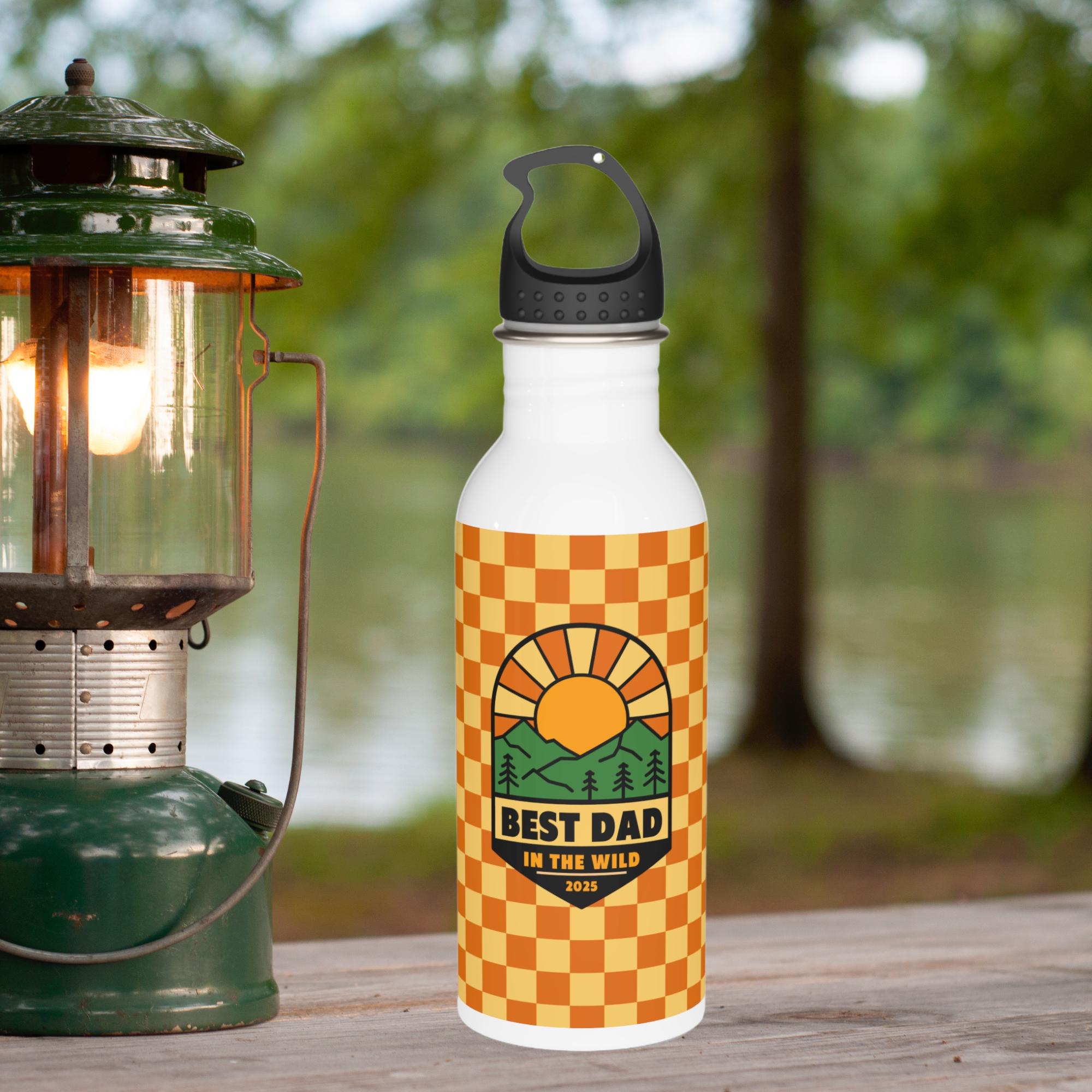 Best Dad in the Wild Water Bottle, Camping Gift, Outdoor Hydration, Dad's Day Present, Hiking Gear, Eco-Friendly Drinkware