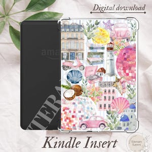 Coastal Summer at Beach Inspired Kindle Insert | Clear Case Insert | Printable | Digital Download | Kindle Accessories | Kindle Aesthetic