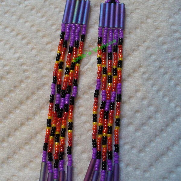 Native American style purple earrings