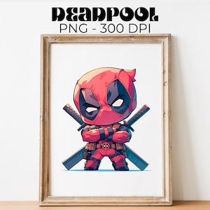 DeadPool PNG, Movie Characters Sublimation Design PNG, Super Heroes Cartoon Animated, Deadpool 3 Png, Superhero X-Men Png, Deadpool kawaii