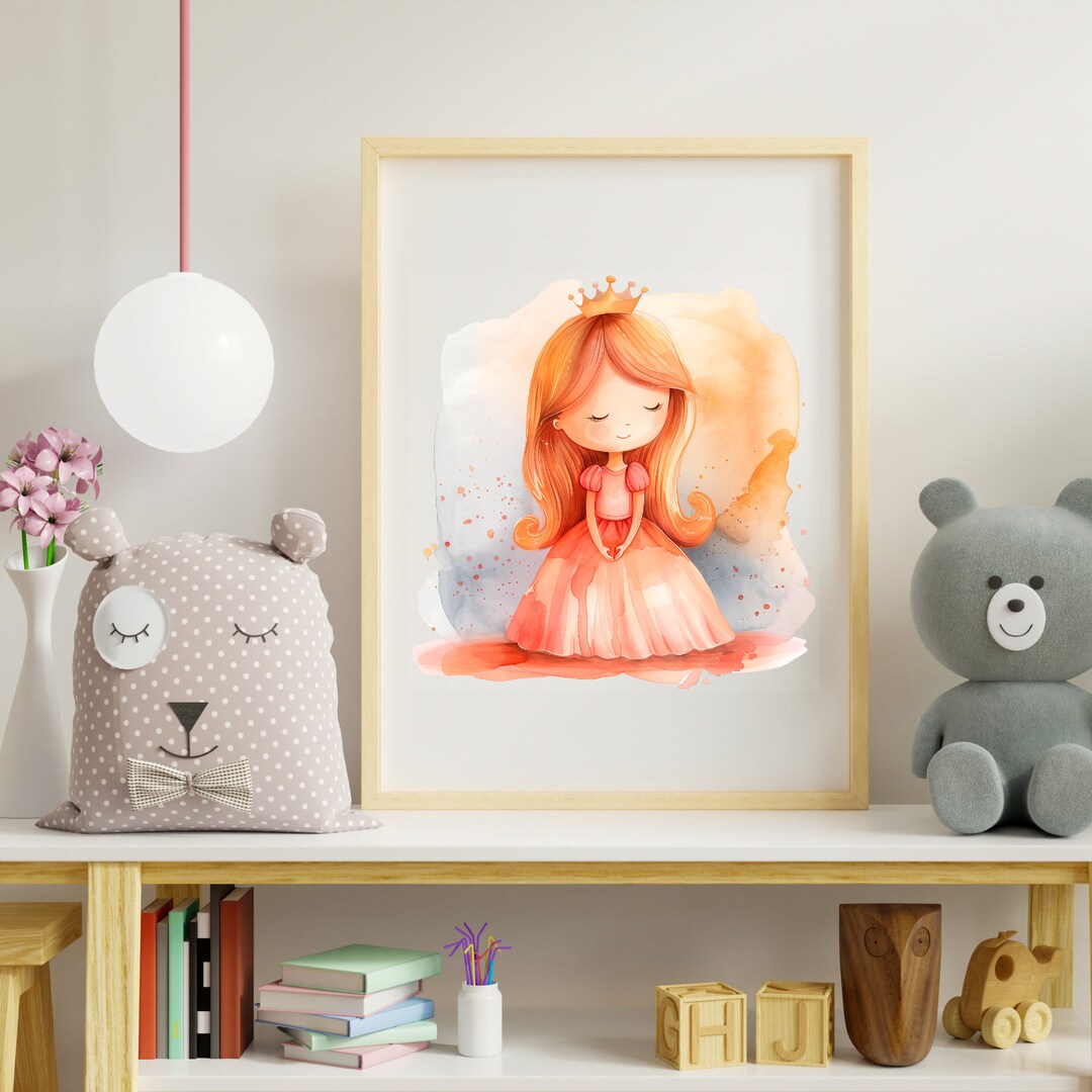 Princess Nursery Decor, Princess Wall Art, Pink Girl Room Decor ...