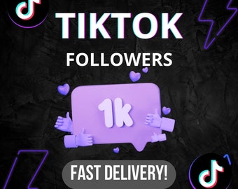 1000 seguidores Guía para crecer en TikTok, aumentar su participación, impulso de marketing, entrega rápida.