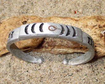 Etched Aluminum Open End West African Bracelet