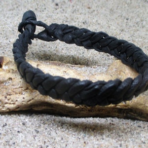 Black Braided Leather Gris Gris Bracelet