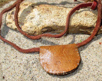 Tan Leather Gris Gris Necklace