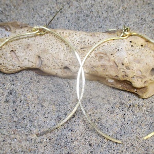 Hammered Brass Large Hoop Earrings