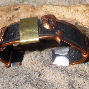 Copper, Brass, Silver and  Leather Bracelet