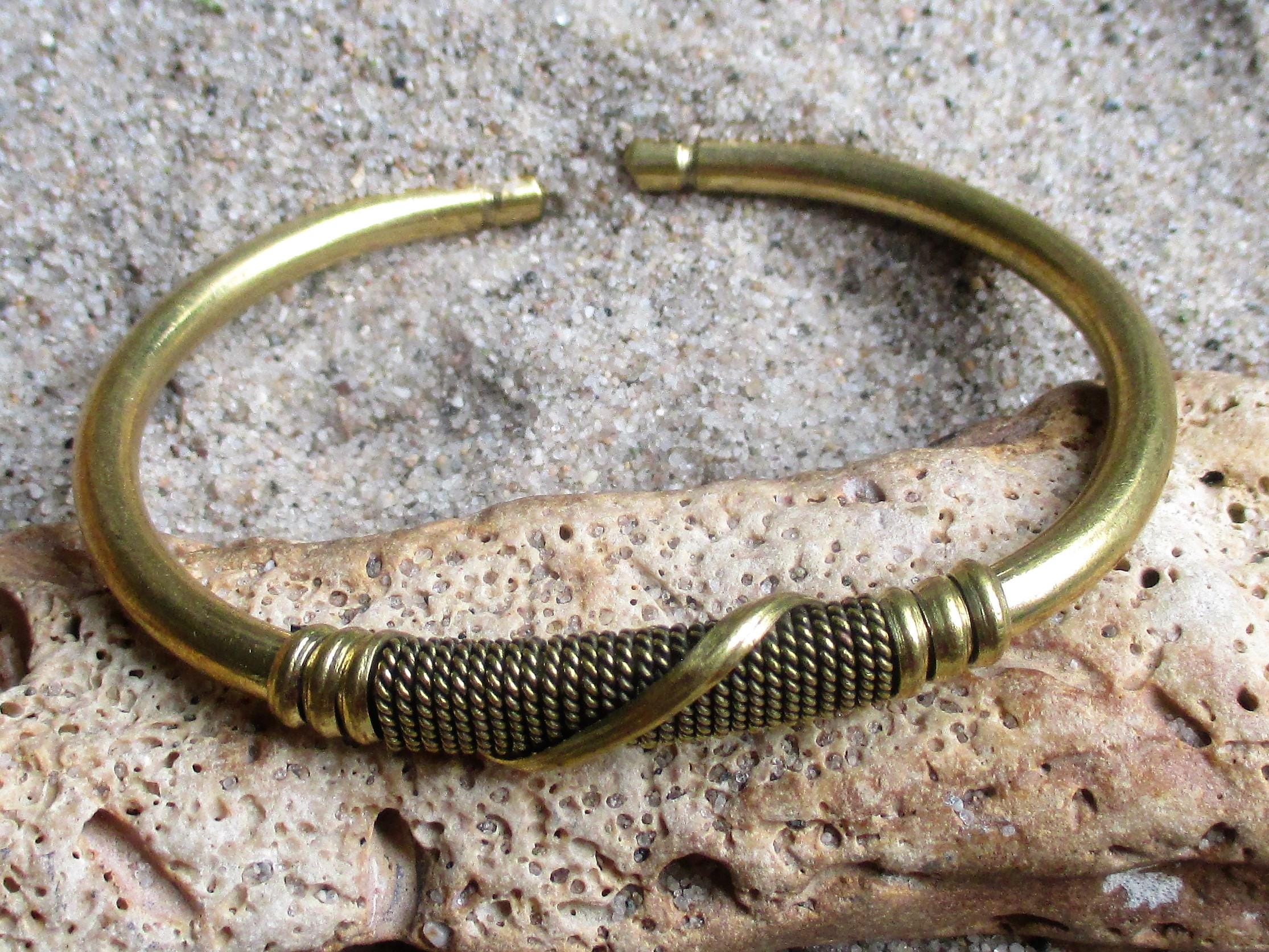 Brass Wire Wrapped West African Bracelet Bangle - Etsy