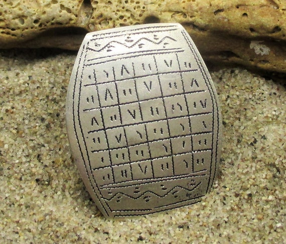 Silver Talisman Ring with Etched Script and Symbo… - image 6