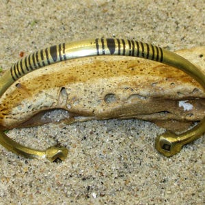 Silver and Ebony Lines Design Tuareg West African Bracelet