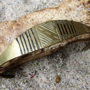 Silver and Ebony Etched Design Tuareg West African Bracelet