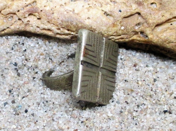 Antique Fulani Tuareg West African Square Ring - image 2