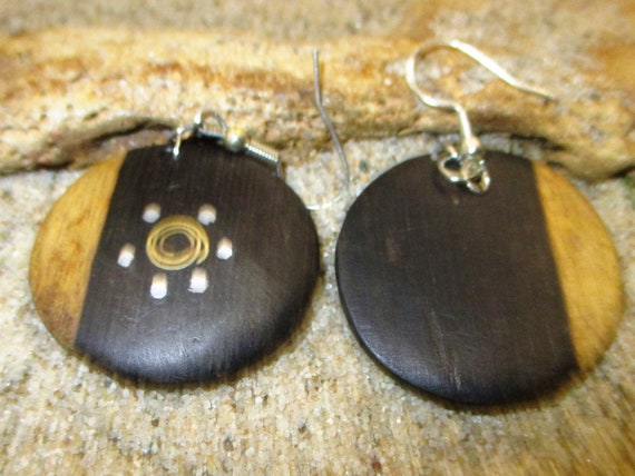 Old Tuareg Silver, Brass and Ebony Circle Shaped … - image 2